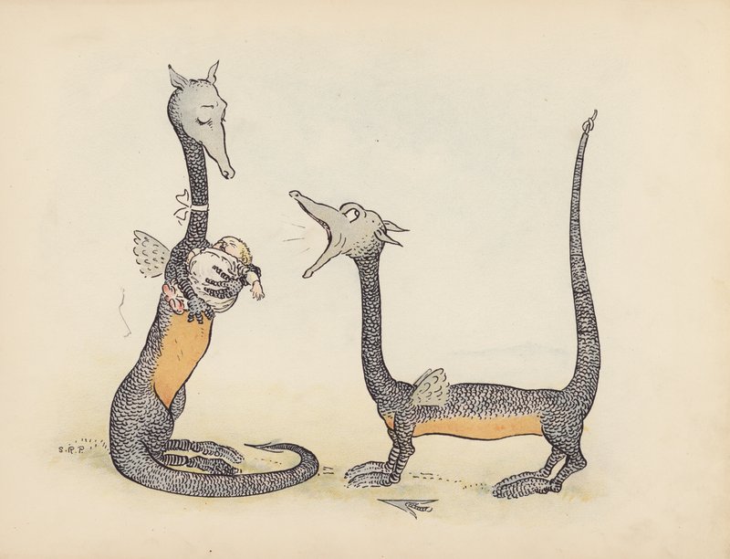 Ilustrace k Malým dvojčatům od S. Rosamond Praeger (barevná litografie) od Sophia Rosamond Praeger