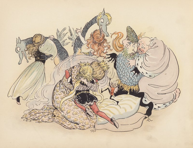 Ilustrace k Malým dvojčatům od S. Rosamond Praeger (barevná litografie) od Sophia Rosamond Praeger