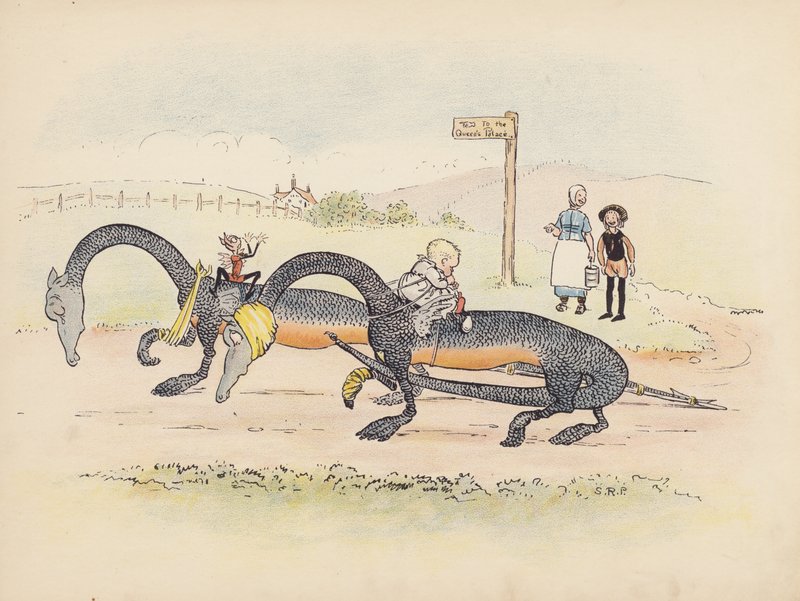 Ilustrace k Malým dvojčatům od S. Rosamond Praeger (barevná litografie) od Sophia Rosamond Praeger