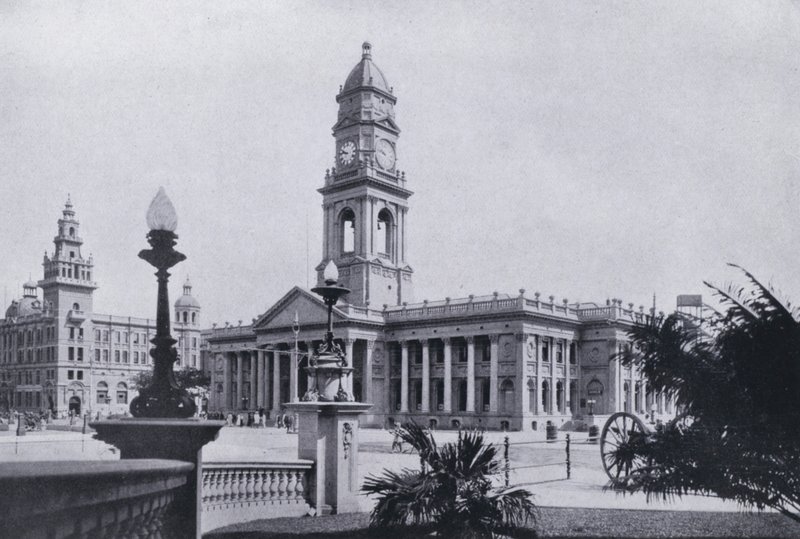 Pošta a Natal Bank, Durban (černobílá fotografie) od South African Photographer