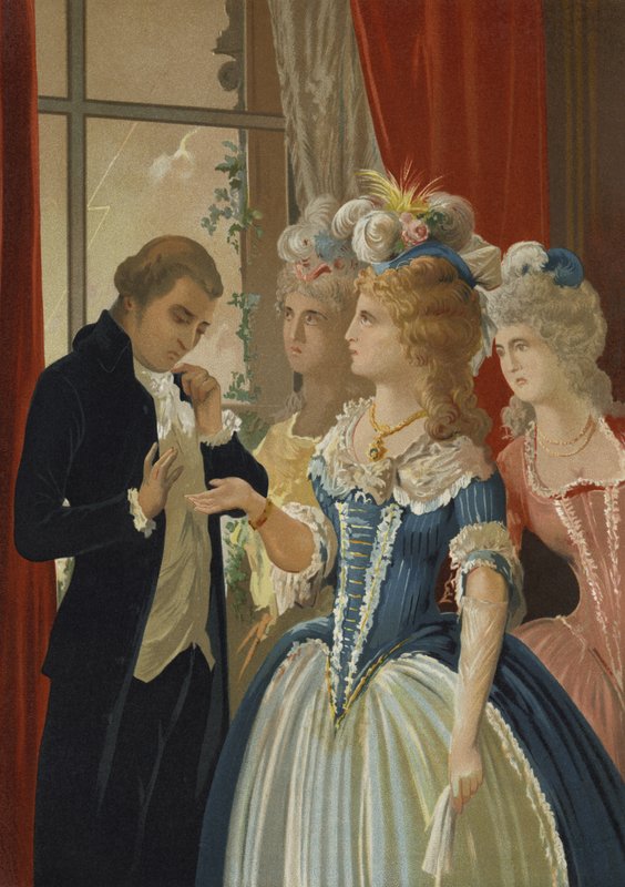 Alessandro Cagliostro a Marie Antoinetta v Petit Trianon ve Versailles od Spanish School