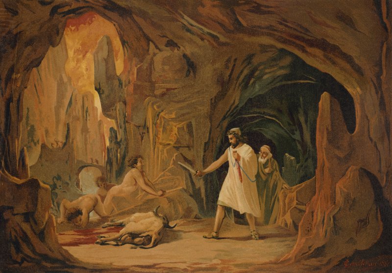 Odysseus v Tartaru od Spanish School