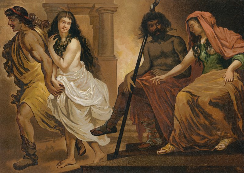 Orpheus se pokouší získat Eurydiku z podsvětí od Spanish School