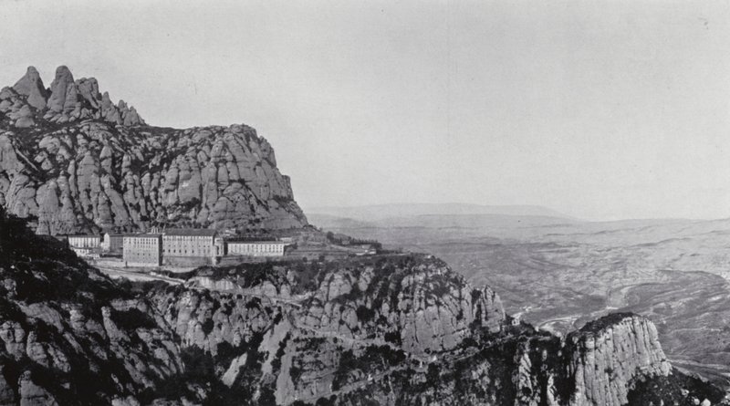 Celkový pohled na Montserrat (čb fotografie) od Spanish Photographer