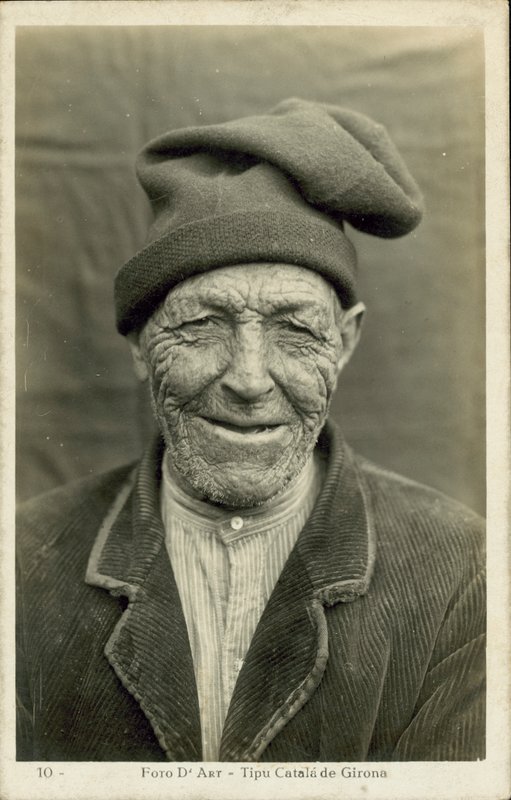 Starý muž z Girony, Španělsko (čb fotografie) od Spanish Photographer