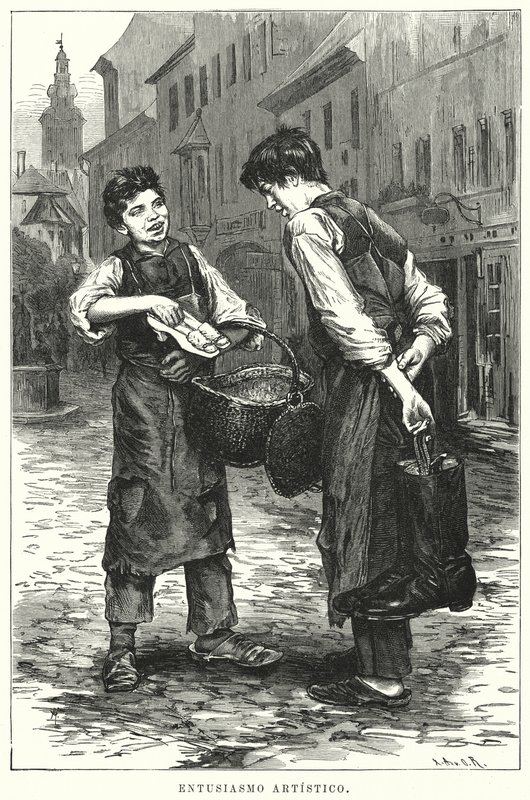 Umělecké nadšení (litho) od Spanish School
