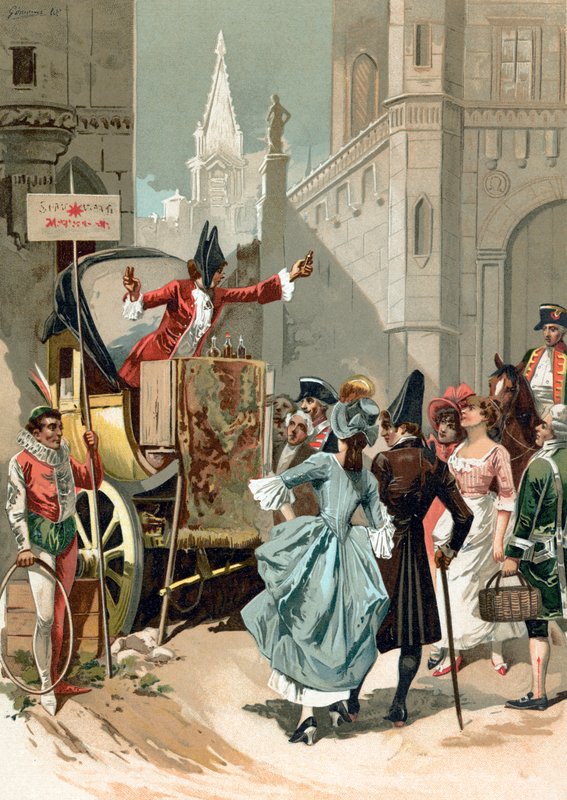 Šarlatáni mimo Louvre během francouzské revoluce od Spanish School