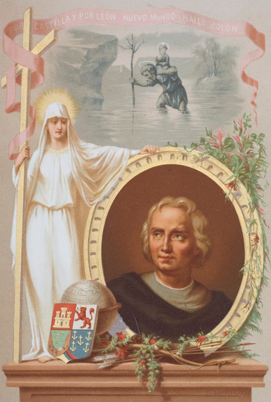 Christopher Columbus, janovský mořeplavec (chromolitho) od Spanish School