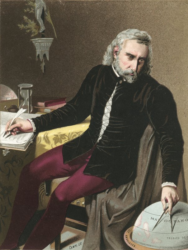 Kryštof Kolumbus se zeměkoulí od Spanish School