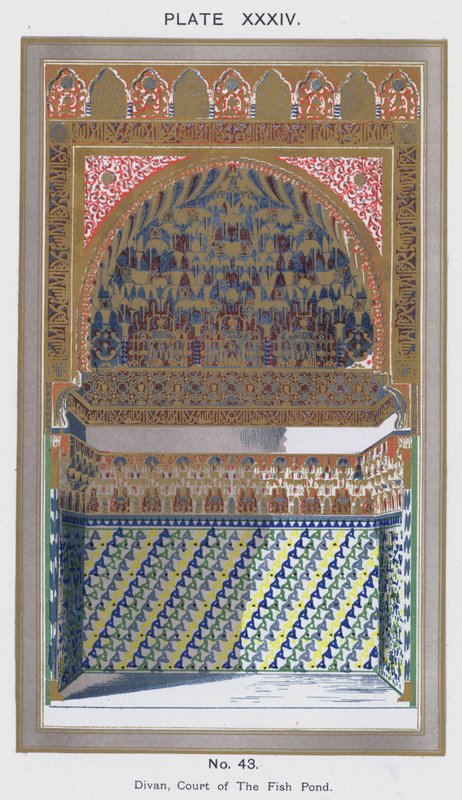 Divan, Court of The Fish Pond (barevné lito) od Spanish School