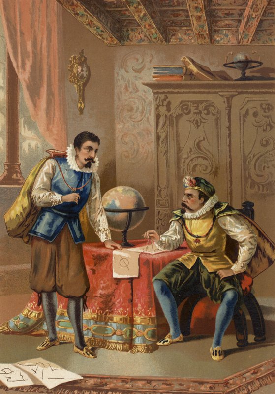 Johannes Kepler a Tycho Brahe na pražské hvězdárně, c1600 od Spanish School