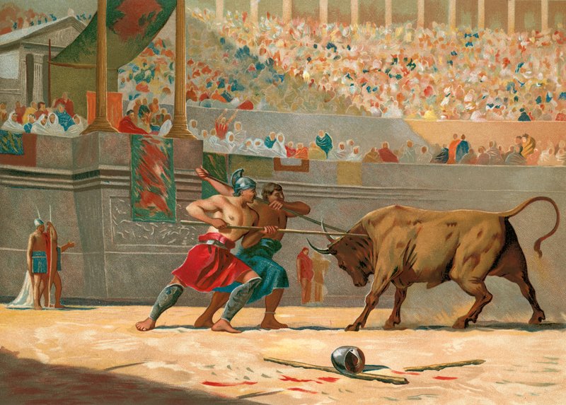 Julius Caesar sleduje cirkusovou zábavu od Spanish School