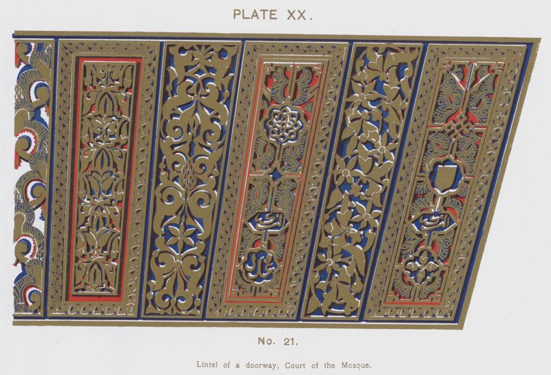 Překlad dveří, nádvoří mešity (barva litho) od Spanish School
