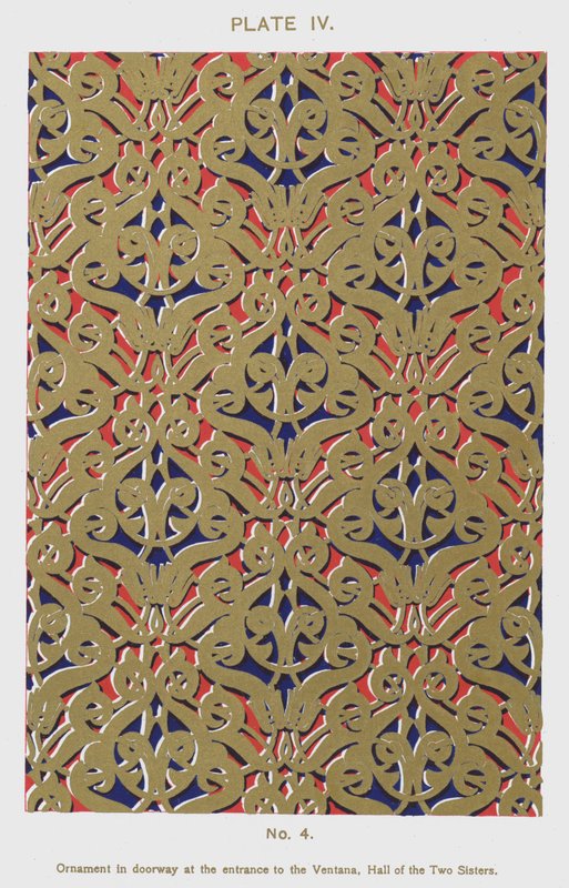 Ornament ve dveřích u vchodu do Ventana, sál dvou sester (barva litho) od Spanish School