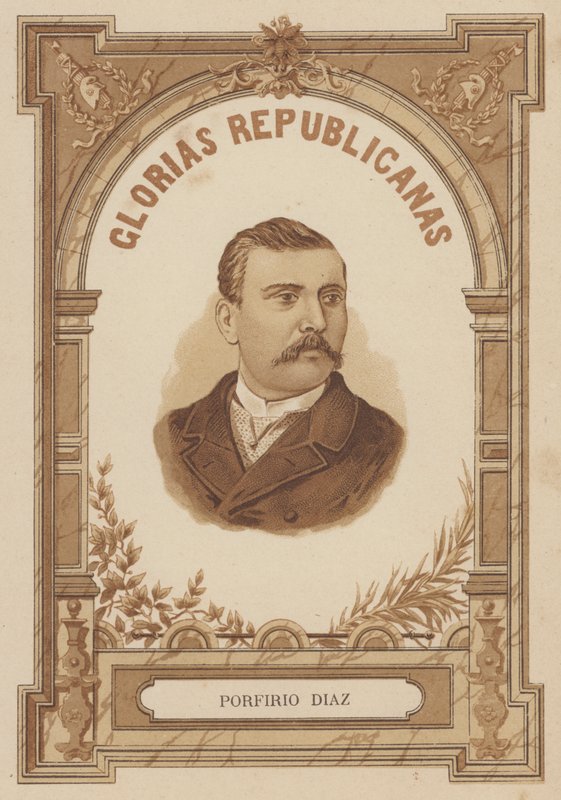 Porfirio Diaz , mexický voják a politik (litho) od Spanish School