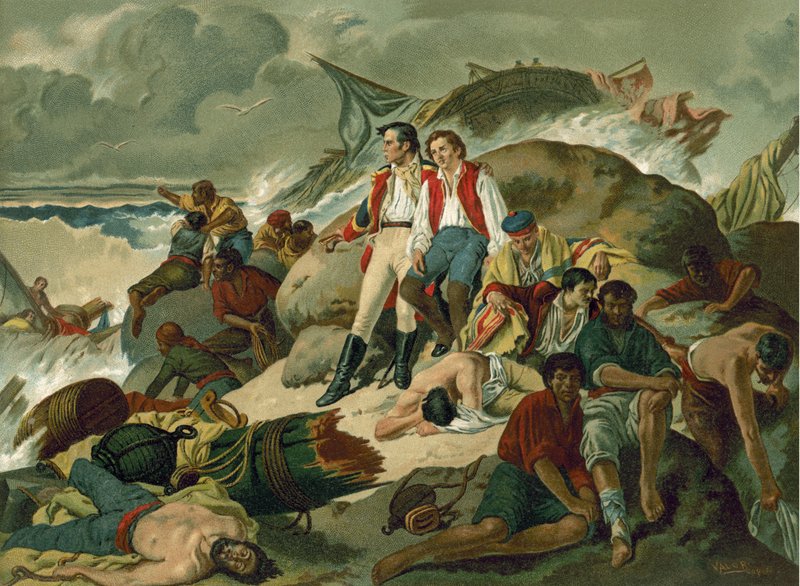 Ztroskotaní, kteří přežili bitvu u Trafalgaru, 1805 od Spanish School