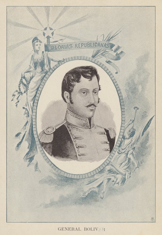 Simon Bolivar , venezuelský politický a vojenský vůdce od Spanish School