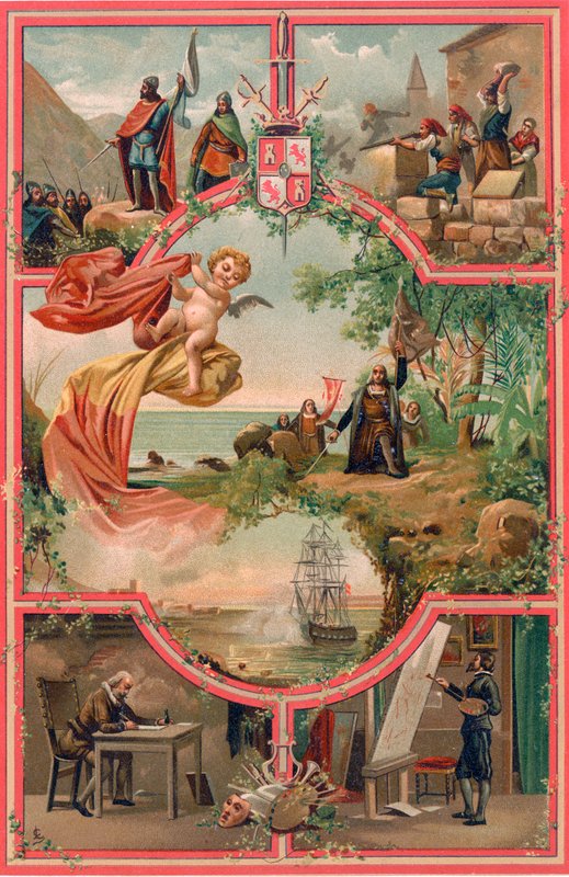 Španělská historie - Frontispis od Spanish School