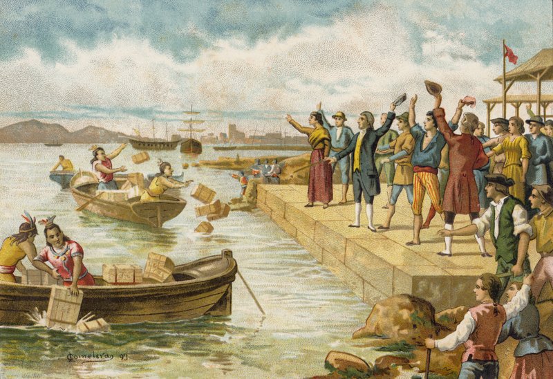 Boston Tea Party, 1773 od Spanish School
