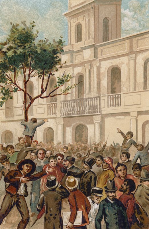 Povstání proti argentinskému prezidentovi Juarezovi Celmanovi, Buenos Aires, 1890 od Spanish School