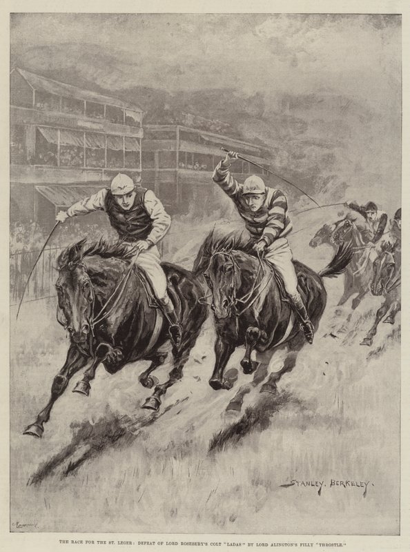 The Race for the St Leger, Porážka lorda Roseberyse Colt Ladas od Lorda Alingtona Filly Throstle od Stanley Berkeley