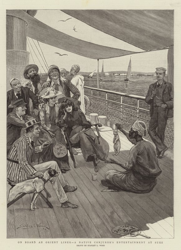 Na palubě Orient Liner, domorodé kouzelnické zábavy v Suezu od Stanley L. Wood