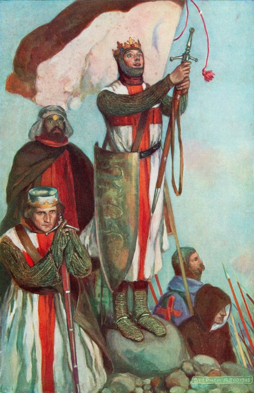 Křižáci pozorující Jeruzalém (barevné lito) od Stephen Reid