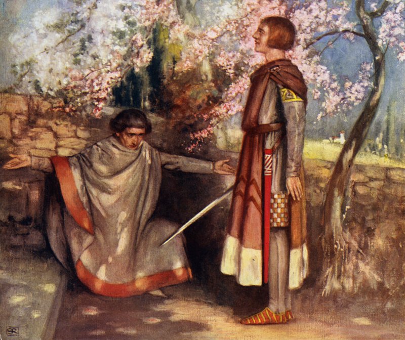 Svatý Giovanni Gualberto a vrah (lito barva) od Stephen Reid