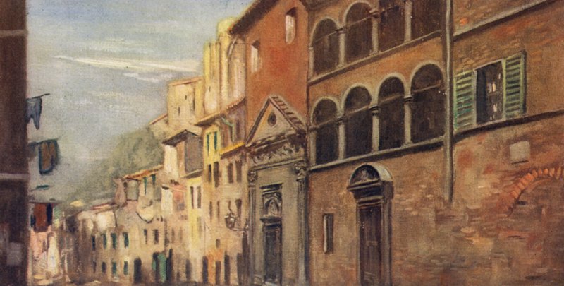 Dům svaté Kateřiny, Siena (barevné lito) od Stephen Reid