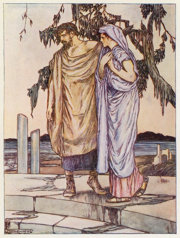 Zeus přikázal zastavit déšť a stáhnout záplavy (barevná litografie) od Stephen Reid