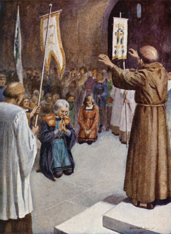 Kolumbus a jeho posádka se přiznávají a přijímají přijímání před vyplutím od Stewart Orr