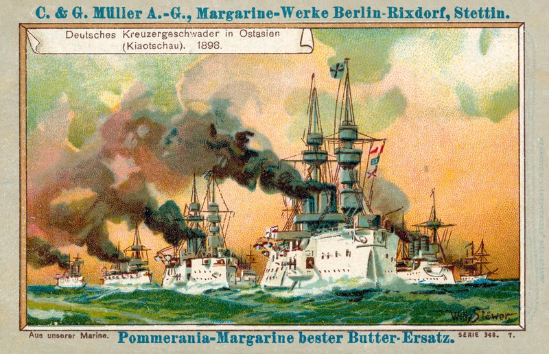 Německá eskadra křižníků na Dálném východě (Jiaozhou), 1898 (chromolitho) od Stoewer Willy