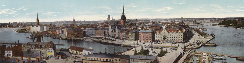 Stockholm: Panorama Fran Katarinahissen (barevné foto) od Swedish Photographer