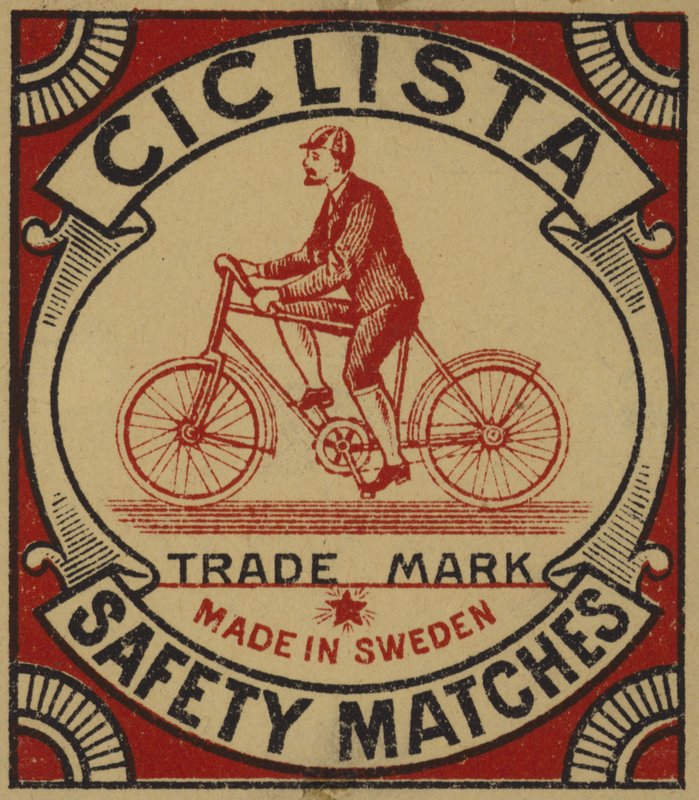 Štítek pro bezpečnostní zápalky Ciclista od Swedish School