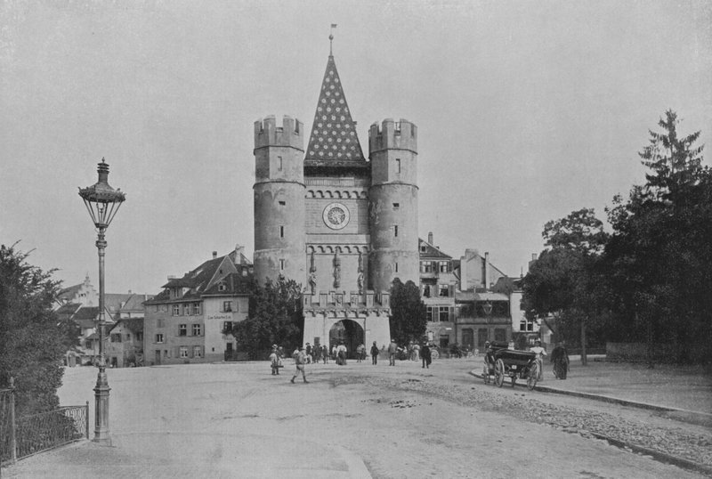 Basilej, The Spahlen Gate (černobílá fotografie) od Swiss Photographer