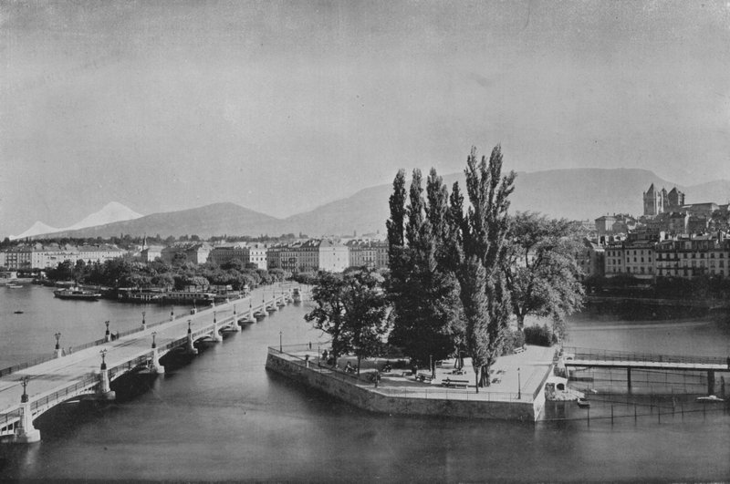 Ženeva, celkový pohled (černobílá fotografie) od Swiss Photographer