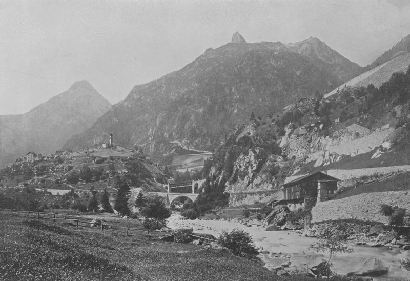 Gotthardská linie poblíž Wassenu (černobílá fotografie) od Swiss Photographer
