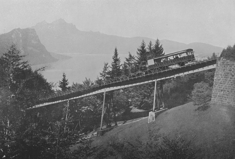 Ligne du Righi, Pont du Schnurtobel (černobílá fotografie) od Swiss Photographer