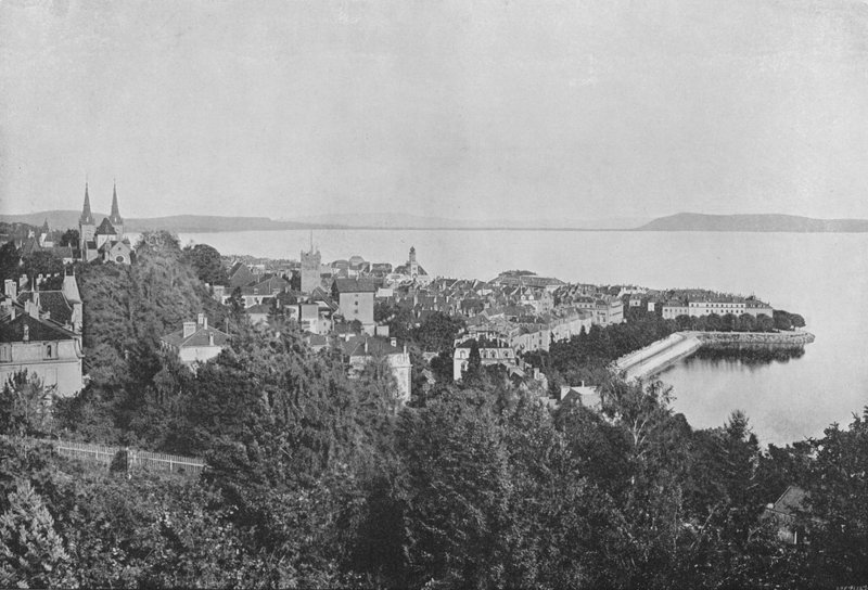 Neuchatel, Vue Generale (černobílá fotografie) od Swiss Photographer
