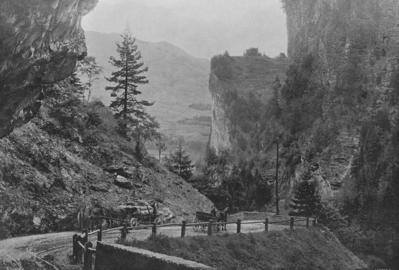 Cesta Via Mala a Hohen Rhatien (černobílá fotografie) od Swiss Photographer