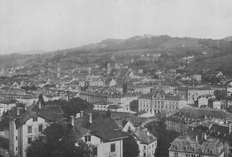 Saint-Gall, Vue generale (černobílá fotografie) od Swiss Photographer