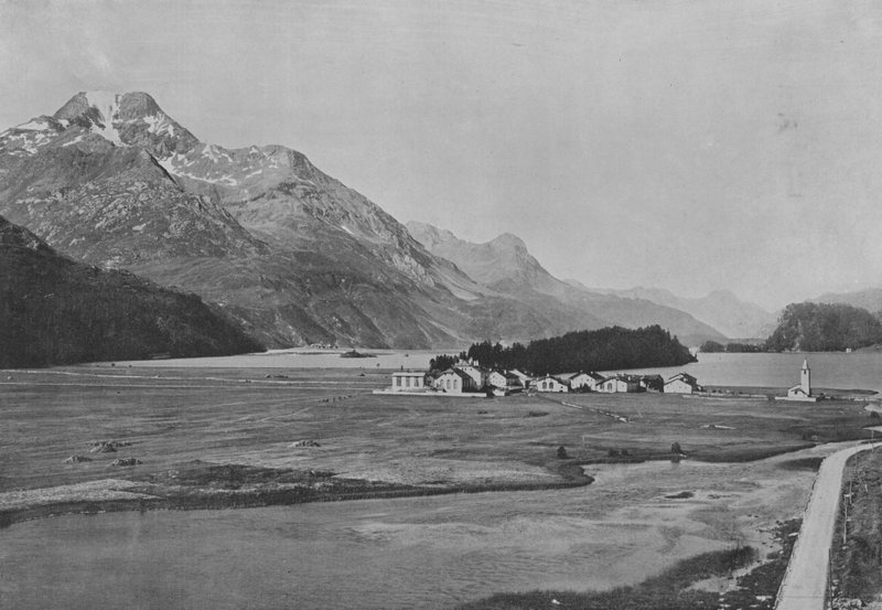 Sils et le Piz della Margna (černobílá fotografie) od Swiss Photographer