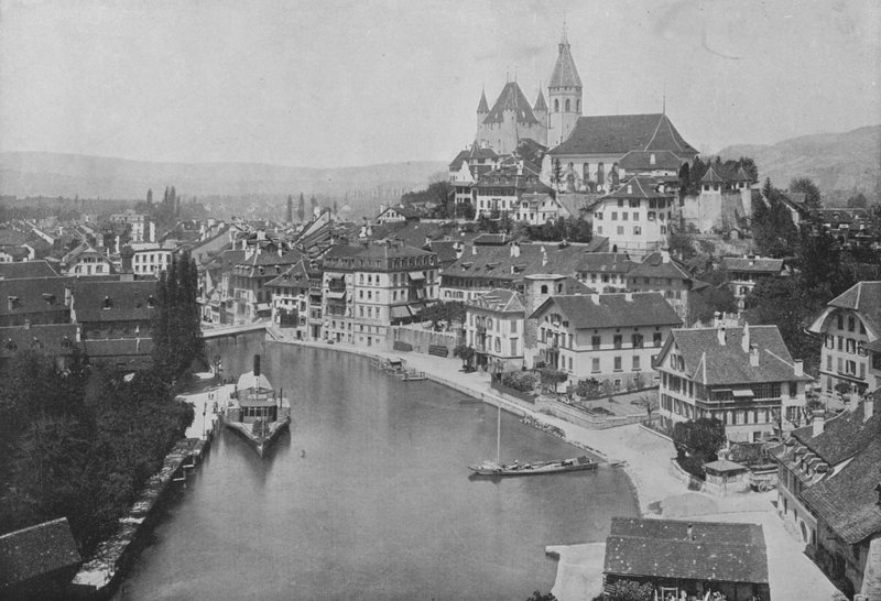 Thoune, Vue Generale (černobílá fotografie) od Swiss Photographer