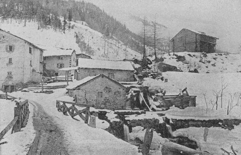 Vesnice Praz de Fort, Route du St-Bernard (černobílá fotografie) od Swiss Photographer