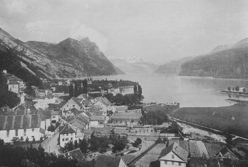 Weesen, Lac de Wallenstadt (černobílá fotografie) od Swiss Photographer