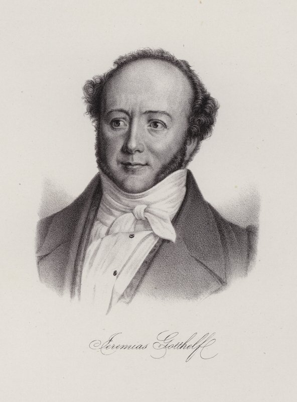 Albert Bitzius, švýcarský romanopisec, který psal pod pseudonymem, Jeremias Gotthelf (rytina) od Swiss School