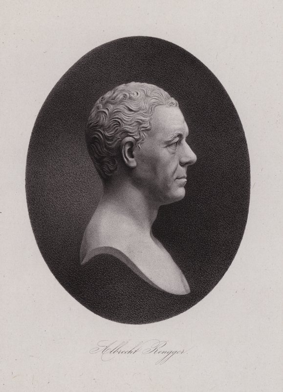 Albrecht Rengger, švýcarský lékař a druhý Landammann ze Švýcarska (rytina) od Swiss School