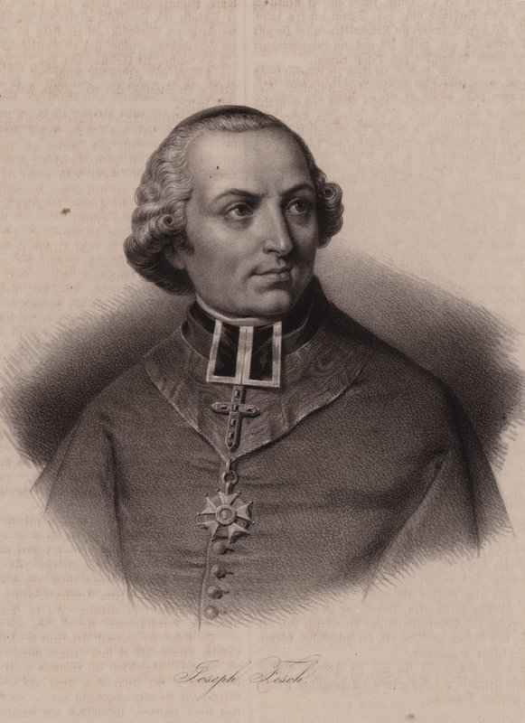 Kardinál Joseph Fesch, francouzský diplomat a princ Francie (rytina) od Swiss School