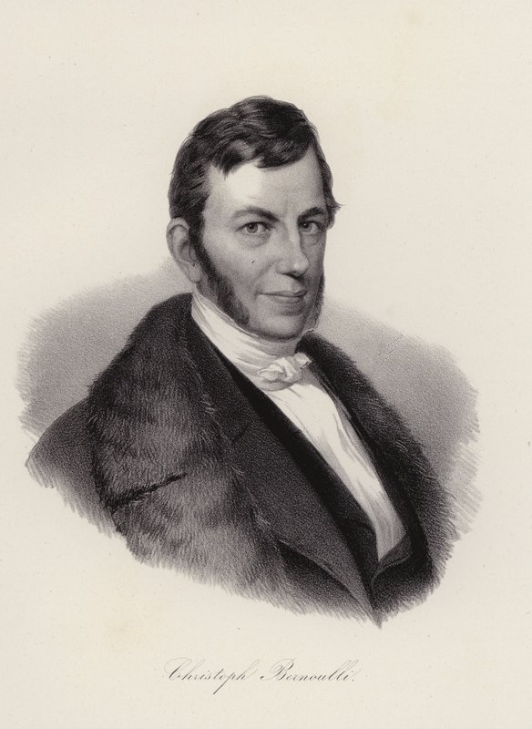 Christoph Bernoulli, švýcarský přírodovědec a ekonom (rytina) od Swiss School