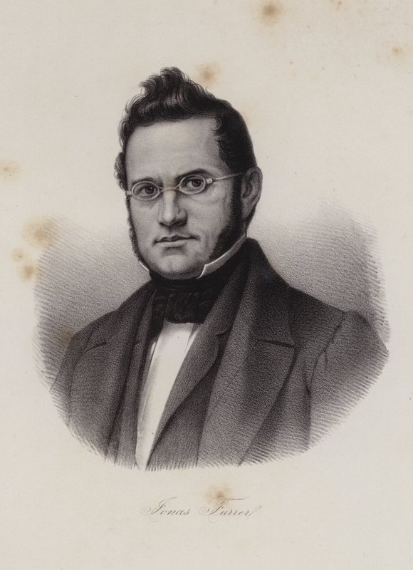 Dr Jonas Furrer, švýcarský politik (rytina) od Swiss School